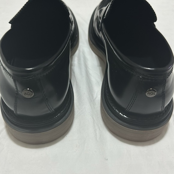 $400 AGL Sirena Penny Loafer SHOES SLIP ON LEATHER BLACK MOC TOE size 38.5 - Picture 3 of 5